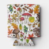 Rafraîchisseur Pour Canette Champignons d'automne, feuilles, noix et baies sur (Dos)