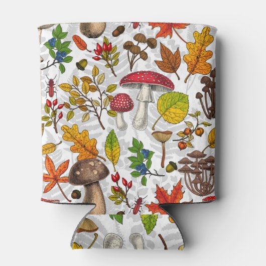 Rafraîchisseur Pour Canette Champignons d'automne, feuilles, noix et baies sur (Dos)