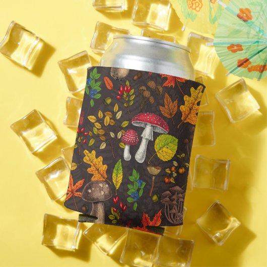 Rafraîchisseur Pour Canette Champignons d'automne, feuilles, noix et baies sur (Été in situ)