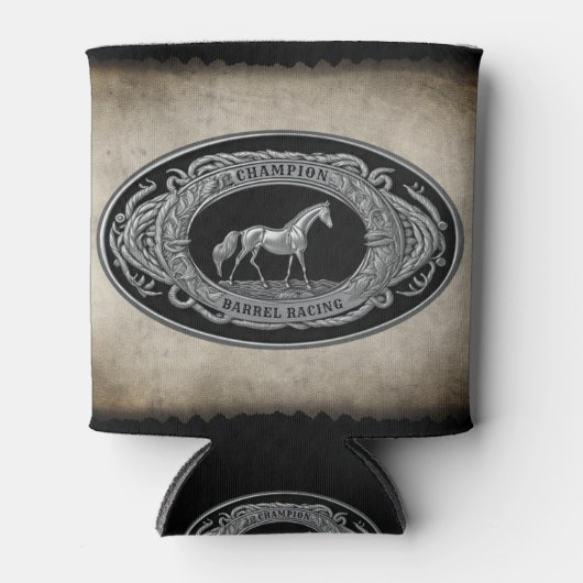Rafraîchisseur Pour Canette Champion Barrel Racing Rodéo Pays Ouest (Devant)