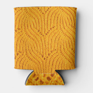 Rafraîchisseur Pour Canette Chandail en tricot orange, arrière - plan texturé.