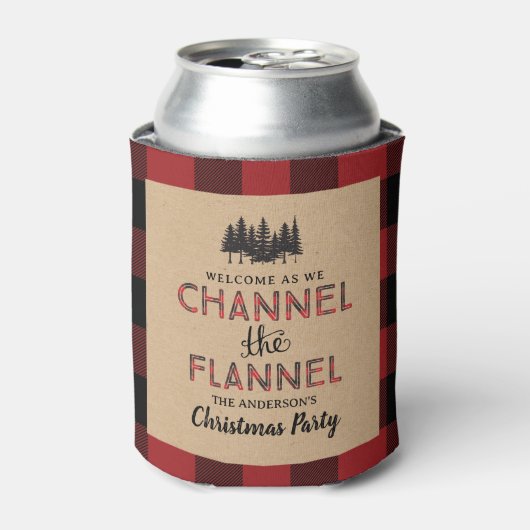 Rafraîchisseur Pour Canette Channel The Flannel Christmas Party Can Cooler (Can devant)