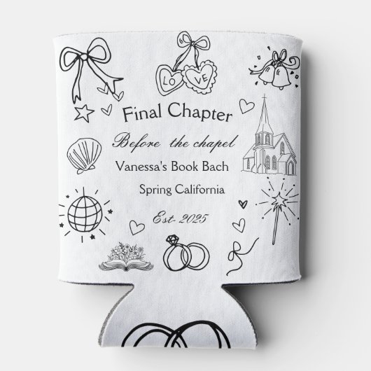 Rafraîchisseur Pour Canette Chapitre final Avant la Chapelle Livre Bachelorett (Dos)