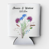 Rafraîchisseur Pour Canette Chardon Violet fleuri écossais Aquarelle Mariages (Devant)