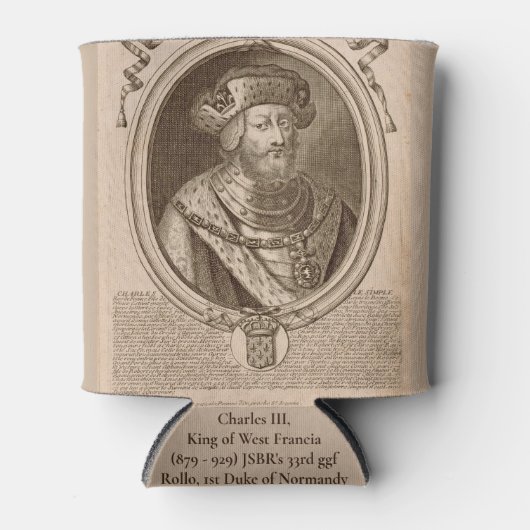 Rafraîchisseur Pour Canette Charles III et Rollo Can Cooler (Devant)