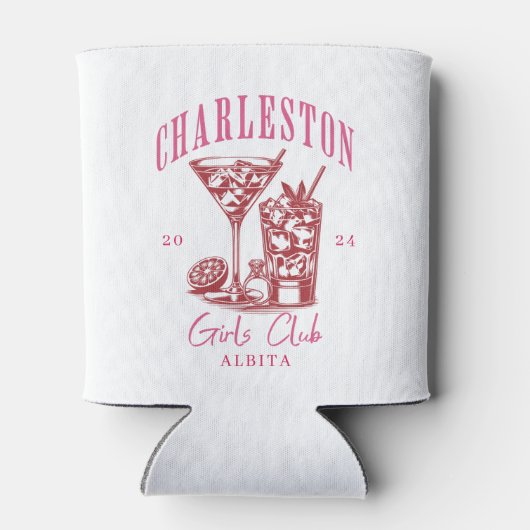 Rafraîchisseur Pour Canette charleston bachelorette week-end rose (Dos)