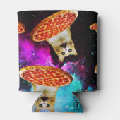 Rafraîchisseur Pour Canette Chat à pizza de l'espace amusant (Dos)