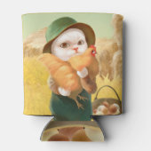 Rafraîchisseur Pour Canette Chat adorable avec Hen à la ferme (Dos)