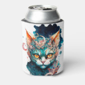Rafraîchisseur Pour Canette Chat aquarelle en style steampunk (Can Dos)