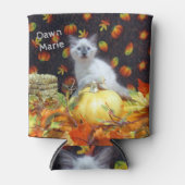 Rafraîchisseur Pour Canette Chat Chat Personnalisé Automne / Automne / Hallowe (Devant)