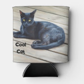 Rafraîchisseur Pour Canette Chat cool Chat Noir Chat Cosy Poudre Cooler (Devant)