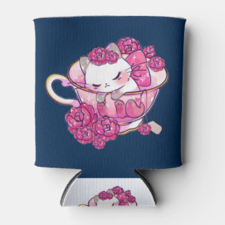 Rafraîchisseur Pour Canette Chat dans une tasse de thé