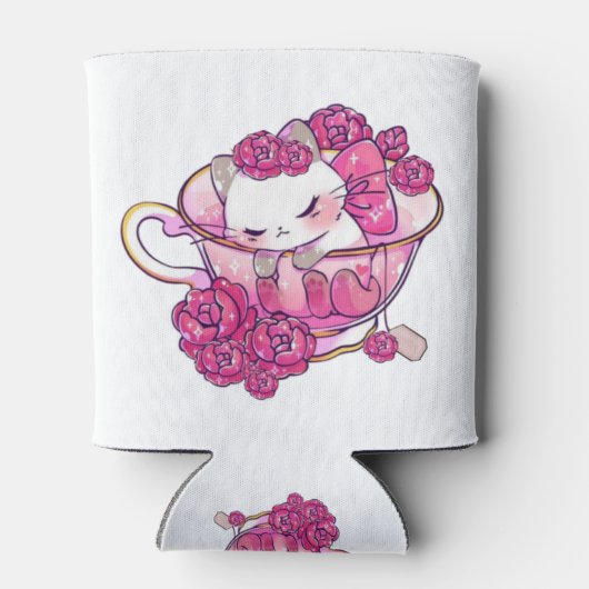 Rafraîchisseur Pour Canette Chat dans une tasse de thé (Dos)