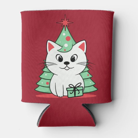 Rafraîchisseur Pour Canette chat de Noël (Devant)