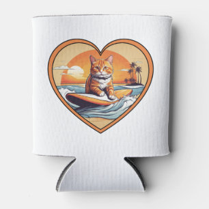 Rafraîchisseur Pour Canette Chat de surf Orange Tabby