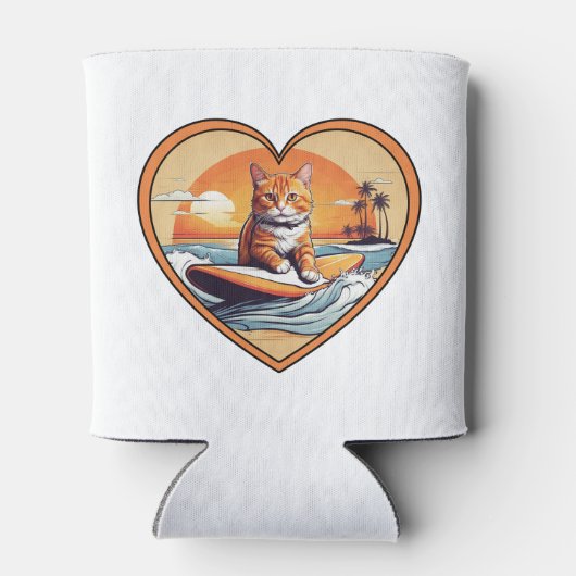 Rafraîchisseur Pour Canette Chat de surf Orange Tabby (Dos)
