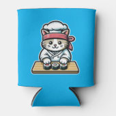 Rafraîchisseur Pour Canette Chat de sushi - Chat mignonne et amusante faisant (Devant)