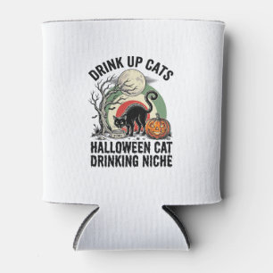 Rafraîchisseur Pour Canette Chat d'Halloween buvant un T-shirt de fête de la L