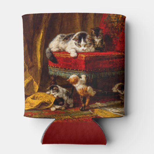 Rafraîchisseur Pour Canette Chat et chatons Jouer avec chaise (Dos)