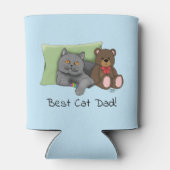 Rafraîchisseur Pour Canette Chat gris fête des pères (Dos)