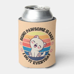 Rafraîchisseur Pour Canette Chat Kawaii blanc mou