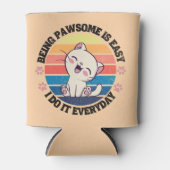 Rafraîchisseur Pour Canette Chat Kawaii blanc mou (Devant)