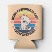 Rafraîchisseur Pour Canette Chat Kawaii blanc mou (Dos)