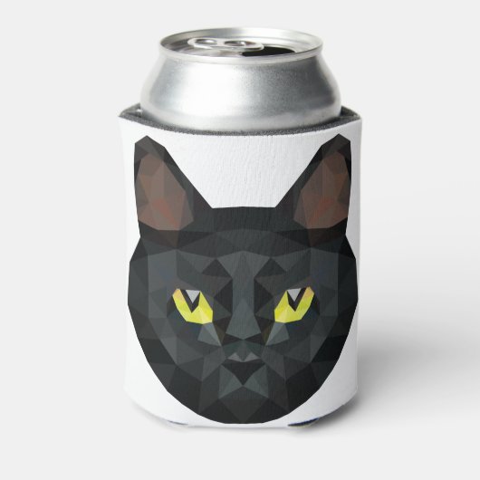 Rafraîchisseur Pour Canette Chat noir à faible densité | Art en poly bas (Can Dos)