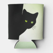 Rafraîchisseur Pour Canette Chat noir à oreille verte (Devant)