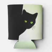 Rafraîchisseur Pour Canette Chat noir à oreille verte (Dos)