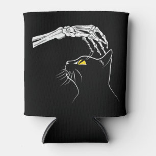 Rafraîchisseur Pour Canette Chat noir avec squelette main Halloween Éffrayant