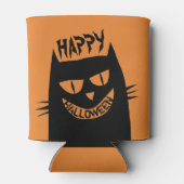 Rafraîchisseur Pour Canette Chat noir d'Halloween déplaisant sur Orange (Dos)