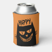 Rafraîchisseur Pour Canette Chat noir d'Halloween déplaisant sur Orange (Can Dos)