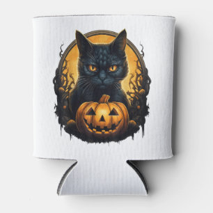Rafraîchisseur Pour Canette Chat noir Halloween Citrouilles effrayants Lune Ch
