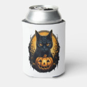 Rafraîchisseur Pour Canette Chat noir Halloween Citrouilles effrayants Lune Ch (Can Dos)