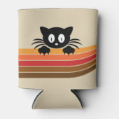 Rafraîchisseur Pour Canette Chat noir mignon avec rayures rétro (Devant)
