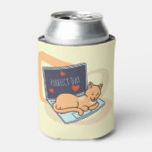 Rafraîchisseur Pour Canette Chat ordinateur couché mignon (Can devant)