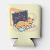 Rafraîchisseur Pour Canette Chat ordinateur couché mignon (Dos)