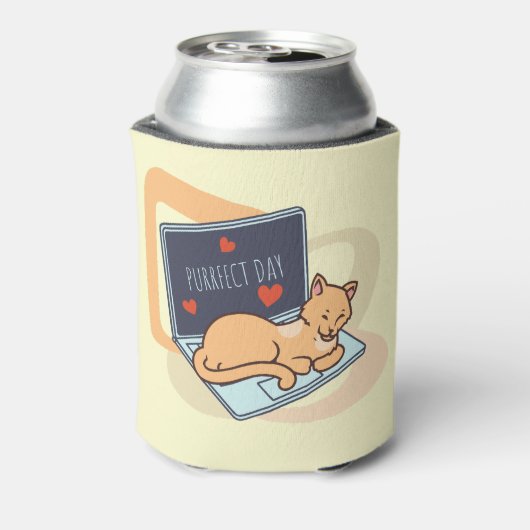 Rafraîchisseur Pour Canette Chat ordinateur couché mignon (Can Dos)