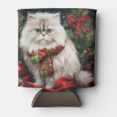 Rafraîchisseur Pour Canette Chat perse en Noël de neige (Devant)