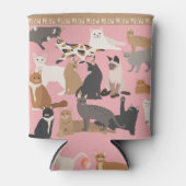 Rafraîchisseur Pour Canette Chat | Pink Crazy Cat Lady (Devant)