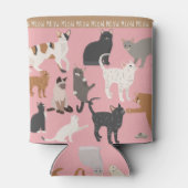 Rafraîchisseur Pour Canette Chat | Pink Crazy Cat Lady (Dos)