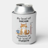 Rafraîchisseur Pour Canette Chat Sarcastique - Drôle Orange Art (Can devant)