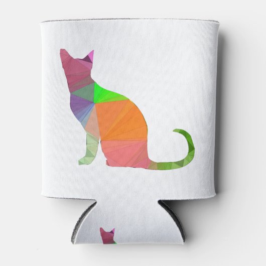 Rafraîchisseur Pour Canette Chat silhouette basse poly (Devant)