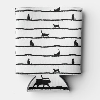 Rafraîchisseur Pour Canette Chat Silhouette rayures Abstrait main tiré Motif