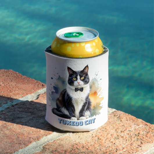Rafraîchisseur Pour Canette Chat smoking élégant (Piscine in situ)