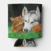 Rafraîchisseur Pour Canette Chat somalien et Sibérie Husky mignon amis Bawdle (Devant)