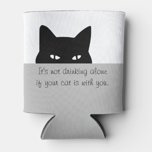 Rafraîchisseur Pour Canette Chat sournois ne buvant pas seul (Devant)