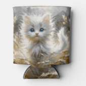 Rafraîchisseur Pour Canette Chaton blanc précieux (Devant)