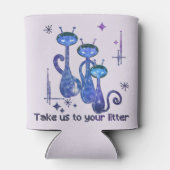 Rafraîchisseur Pour Canette Chats Aliens amusants | Emmenez-Nous Sur Votre Lit (Dos)